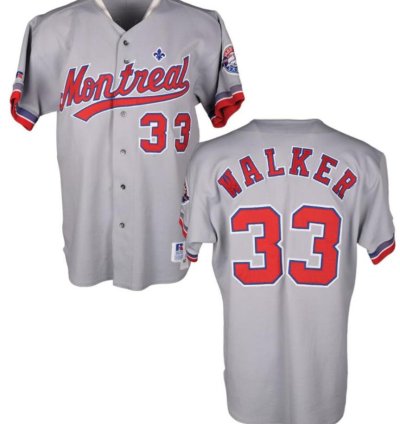Montreal Expos Larry Walker Gray 1993 Throwback Jersey