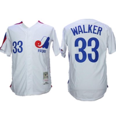 Montreal Expos Larry Walker White Throwback Jersey