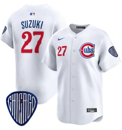 Seiya Suzuki Jersey 27 Chicago Cubs Blue Alternate Vapor Premier Limited Stitched White