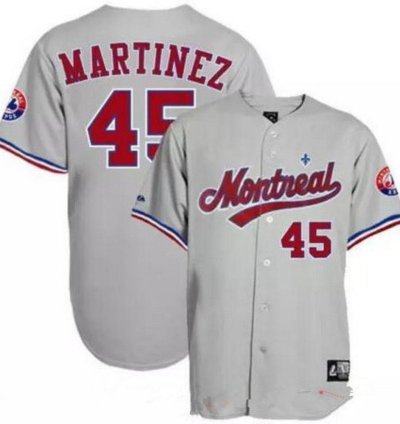Montreal Expos Pedro Martinez Gray Throwback Jersey