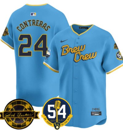 William Contreras Jersey 24 Milwaukee Brewers 2025 Bob Uecker City Connect