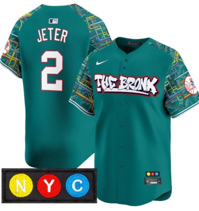 Derek Jeter Jersey 2 New York Yankees The Bronx Subway Style Premier Stitched Lexington Line