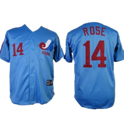 Montreal Expos Pete Rose Blue Throwback Jersey