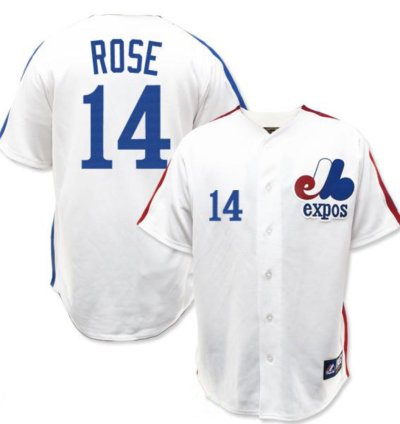 Montreal Expos Pete Rose White Throwback Jersey