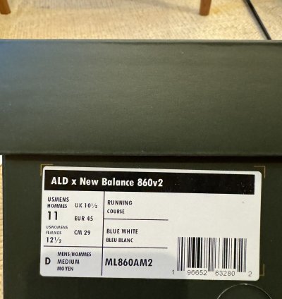 Ald New Balance 860v2 blue White