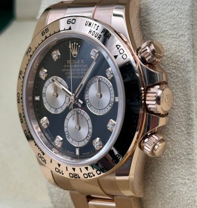 Rolex Daytona Rose Gold Black Diamond Dial 126505 Unworn 2024