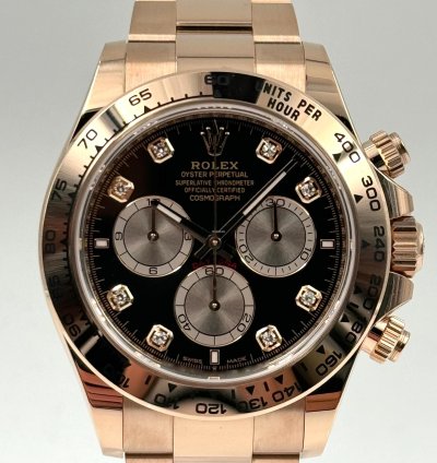 Rolex Daytona Rose Gold Black Diamond Dial 126505 Unworn 2024