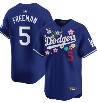 Freddie Freeman Jersey 5 Dodgers X Takashi Murakami 2025 Vapor Limited Stitched Royal