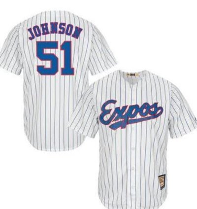 Montreal Expos Randy Johnson White Throwback Jersey