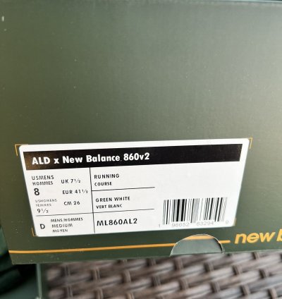 Ald New Balance 860v2 Green Aime Leon Dore Size 8