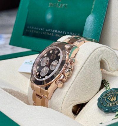 Rolex Daytona Rose Gold Black Diamond Dial 2024