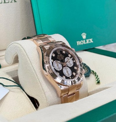 Rolex Daytona Rose Gold Black Diamond Dial 2024