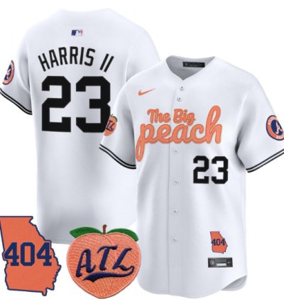 Michael Harris Ii Jersey 23 Atlanta Braves 404 The Big Peach Premier Limited Stitched White
