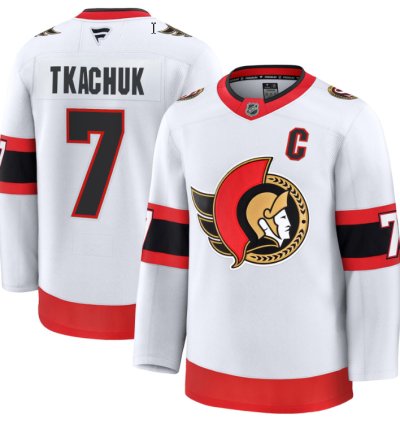 Mens Brady Tkachuk Jersey 7 Ottawa Senators 2025 Premium Away All Stitched