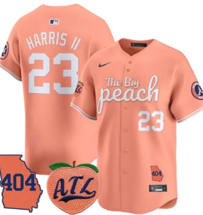 Michael Harris Ii Jersey 23 Atlanta Braves 404 The Big Peach Premier Limited Stitched Peach