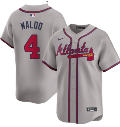 Waldo 4 Atlanta Braves Road Gray Jersey - All Stitched