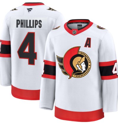 Mens Chris Phillips Jersey 4 Ottawa Senators 2025 Premium Away All Stitched