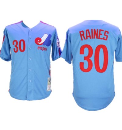 Montreal Expos Tim Raines Blue 1982 Throwback Jersey