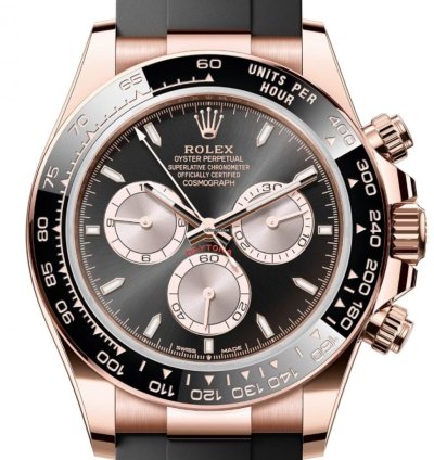 Rolex Daytona Rose Gold Black Index Dial Oysterflex 126515ln New 2024