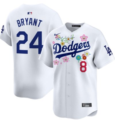 Kobe Bryant Jersey 24 Dodgers X Takashi Murakami 2025 Vapor Limited Stitched White