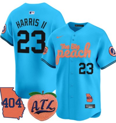 Michael Harris Ii Jersey 23 Atlanta Braves 404 The Big Peach Premier Limited Stitched Light Blue