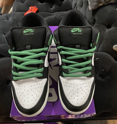 Nike Sb Dunk Low Green Black Toe Bq6817-302 Men Sz 12 Used