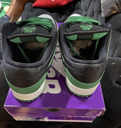 Nike Sb Dunk Low Green Black Toe Bq6817-302 Men Sz 12 Used