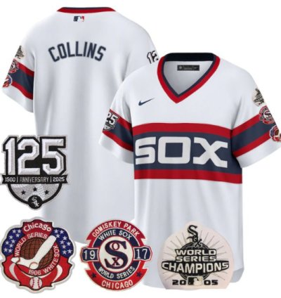 Eddie Collins Jersey Chicago White Sox 125th Anniversary World Series Champions White 1983
