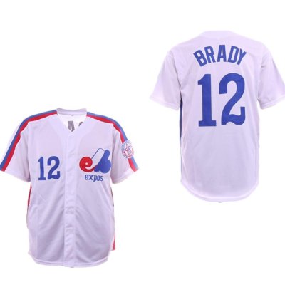 Montreal Expos Tom Brady White Throwback Jersey