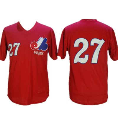 Montreal Expos Vladimir Guerrero Red Throwback Mesh Pullover Jersey
