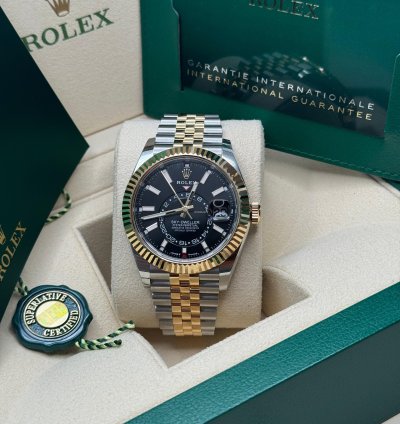 Rolex Sky-dweller New 2024 336933 Jubilee Bracelet Black Dial - Two Tone Yellow Gold