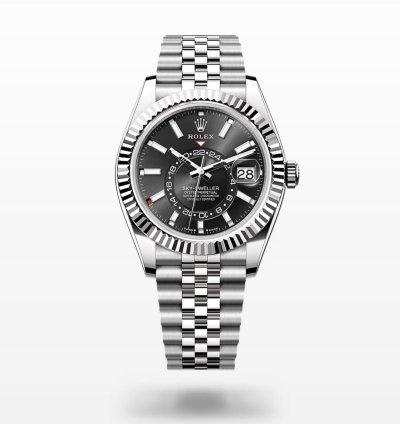 Rolex Sky-dweller New 2024 Black Dial White Gold Fluted Bezel Jubilee Bracelet 42mm Stainless