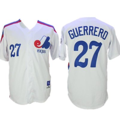 Montreal Expos Vladimir Guerrero White Cooperstown Throwback Jersey