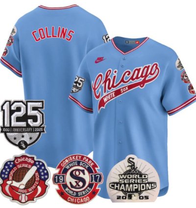 Eddie Collins Jersey Chicago White Sox 125th Anniversary World Series Champions Blue