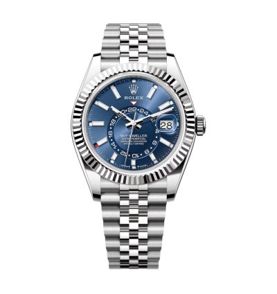 Rolex Sky-dweller New 2024 Blue Dial White Gold Fluted Bezel Jubilee Bracelet 42mm