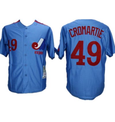 Montreal Expos Warren Cromartie Blue Throwback Jersey