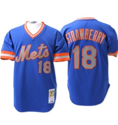 New York Mets Darryl Strawberry Blue 1983 Throwback Pullover Jersey