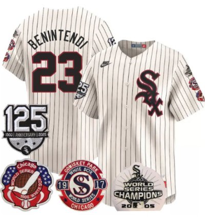 Andrew Benintendi Jersey 23 Chicago White Sox 125th World Series Champions Cream
