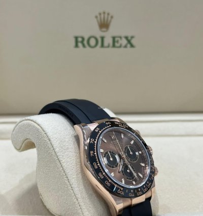 Rolex Daytona Rose Gold Daytona Oysterflex Chocolate Brown Dial 2023 116515ln Box And Papers