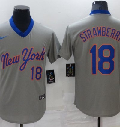 New York Mets Darryl Strawberry Gray Throwback Jersey