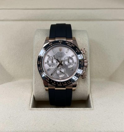Rolex Daytona Rose Gold Daytona Oysterflex Sundust Baguette Dial Unworn 2022 Box Papers 116515ln