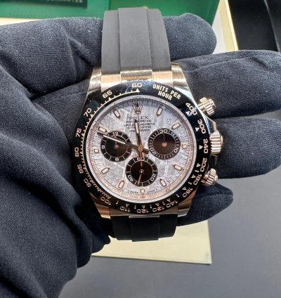 Rolex Daytona Rose Gold Meteorite Dial Oysterflex