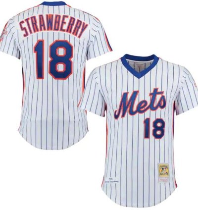 New York Mets Darryl Strawberry White 1986 Throwback Pullover Jersey
