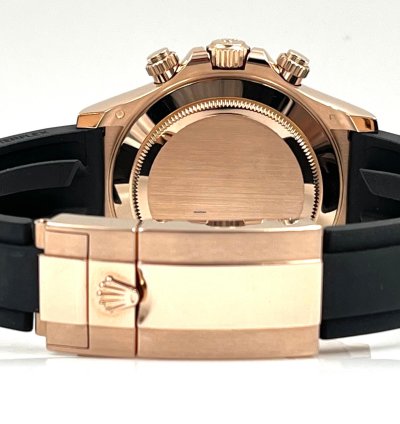 Rolex Daytona Rose Gold Oysterflex Black Dial 116515ln Box Papers 2023