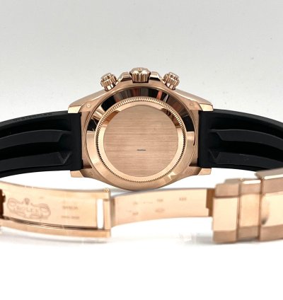 Rolex Daytona Rose Gold Oysterflex Black Dial 116515ln Box Papers 2023