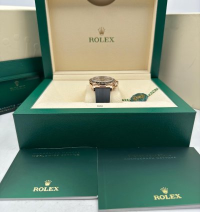 Rolex Daytona Rose Gold Oysterflex Black Dial 126515ln Unworn 2024