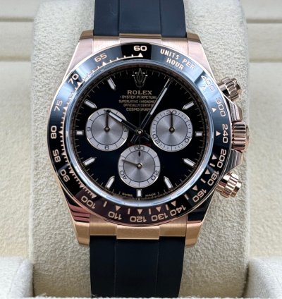 Rolex Daytona Rose Gold Oysterflex Black Dial 126515ln Unworn 2024