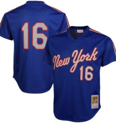 New York Mets Dwight Gooden Blue 1987 Throwback Mesh Pullover Jersey