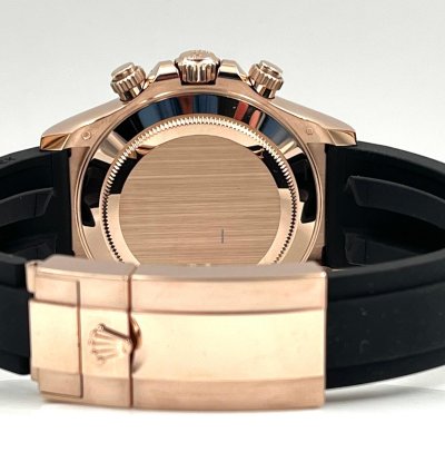 Rolex Daytona Rose Gold Oysterflex Black Diamond Dial 116515ln Box Papers 2022