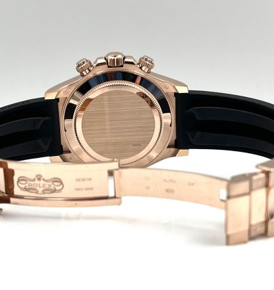 Rolex Daytona Rose Gold Oysterflex Black Diamond Dial 116515ln Box Papers 2022